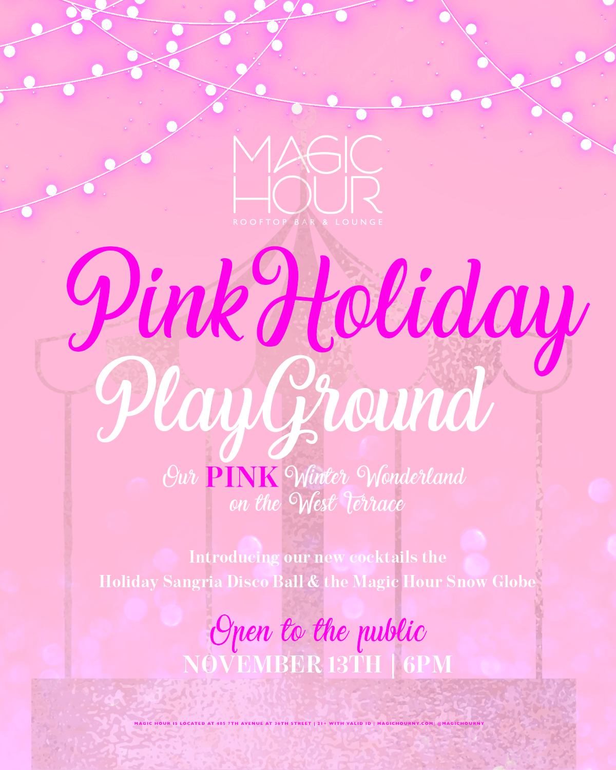 Pink Holiday Playground Launch Party